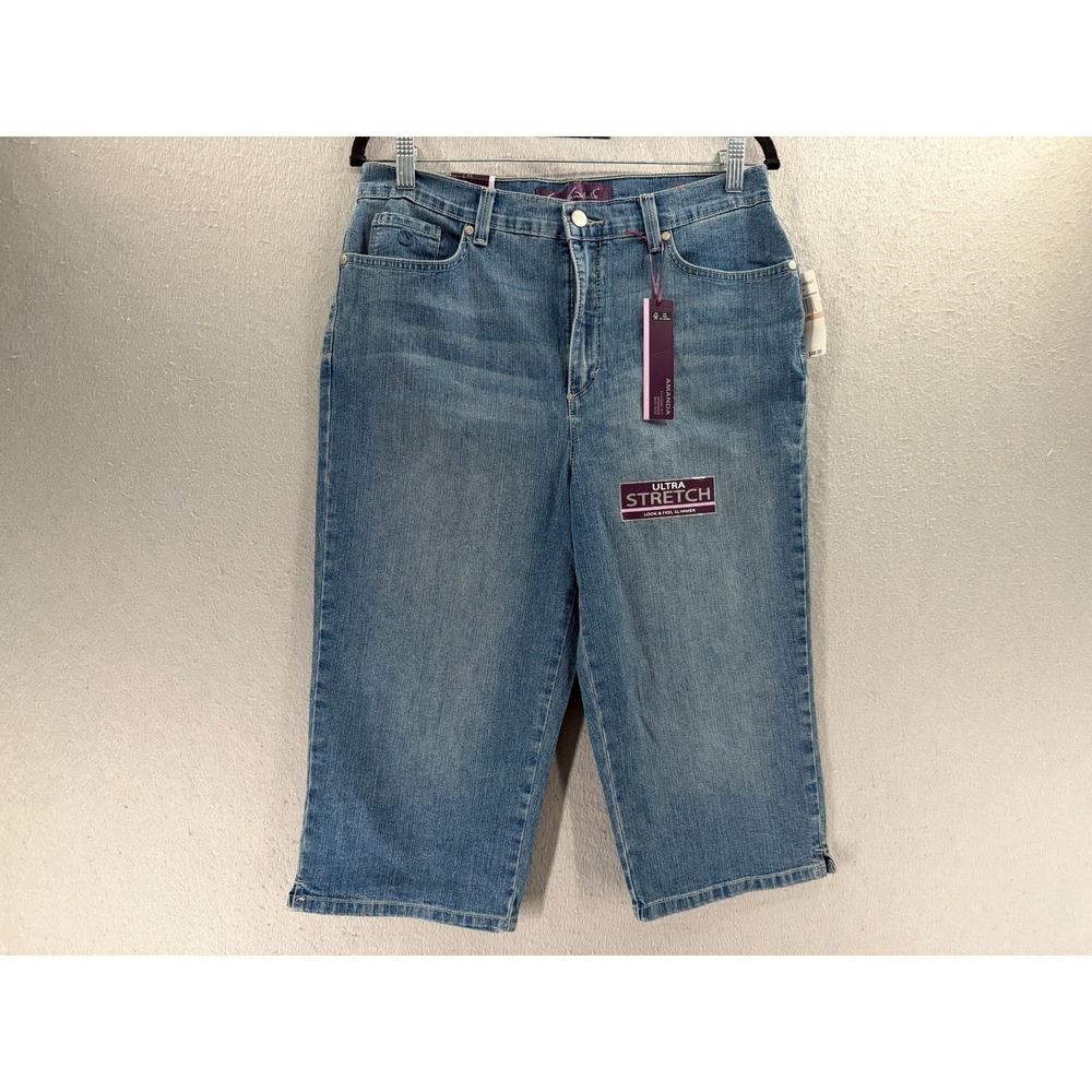 Gloria Vanderbilt Amanda Skimmer Jeans Women 12 Blue Classic Fit Flap Pocket NWT
